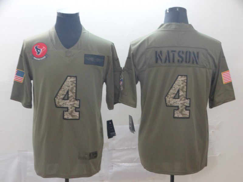 Men Houston Texans #4 Watson Nike 2019 Olive Camo Salute to Service Limited NFL Jerseys->kansas city chiefs->NFL Jersey